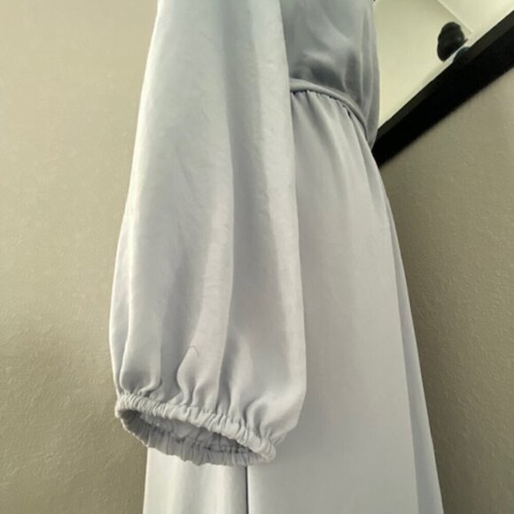 NWT Sugarlips Wholehearted Dusty Blue Faux Wrap Maxi Dress Medium - Picture 9 of 16